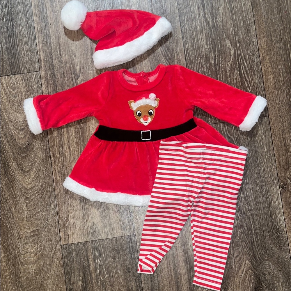 Red Santa Reindeer Kids Set